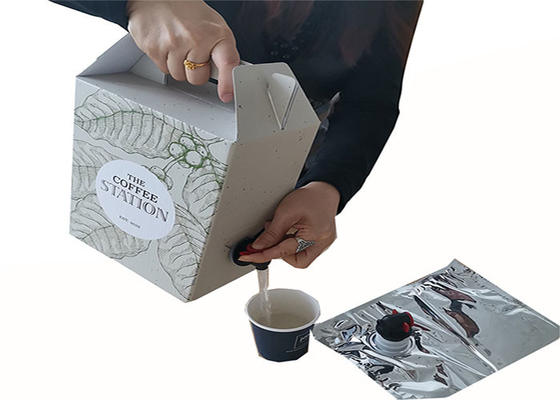 OEMの1L/2L/3Lコーヒー ジュースのワインのハンドルおよび栓が付いている箱ディスペンサーの液体の胸当て袋