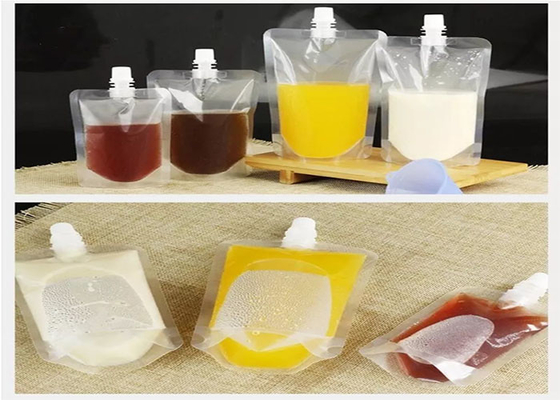 食品等級の立場のプラスチック飲み物のワインのミルク ジュースの飲料のための液体の口の袋