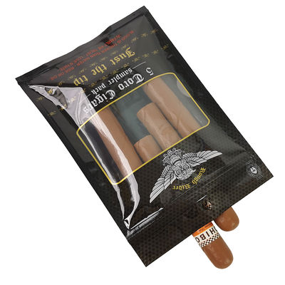 カスタムデザインの防湿フラットバッグ、印刷されたヒートシール可能なアルミ箔マイラー、タバコの葉巻用3面シール