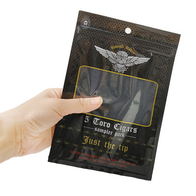 カスタムデザインの防湿フラットバッグ、印刷されたヒートシール可能なアルミ箔マイラー、タバコの葉巻用3面シール