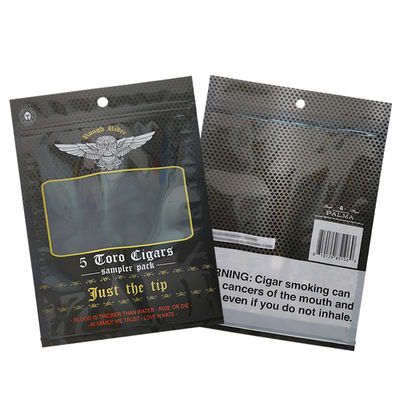 カスタムデザインの防湿フラットバッグ、印刷されたヒートシール可能なアルミ箔マイラー、タバコの葉巻用3面シール