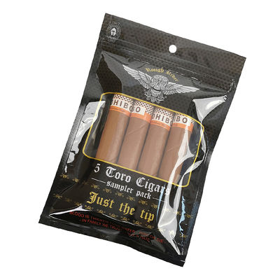 カスタムデザインの防湿フラットバッグ、印刷されたヒートシール可能なアルミ箔マイラー、タバコの葉巻用3面シール