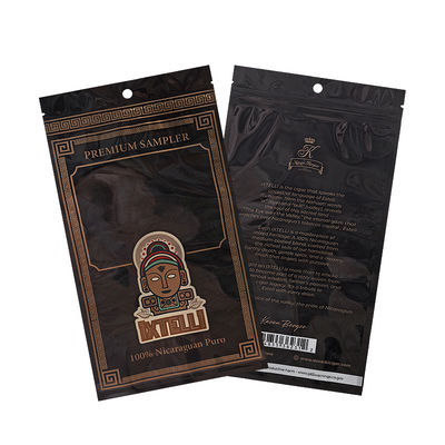 カスタムマイラータバコバッグ 防臭シガーポーチ ジップロックリーフ包装 加湿器 ヒートシール プラスチックフォイル ポータブルシガー加湿器