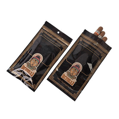 カスタムマイラータバコバッグ 防臭シガーポーチ ジップロックリーフ包装 加湿器 ヒートシール プラスチックフォイル ポータブルシガー加湿器