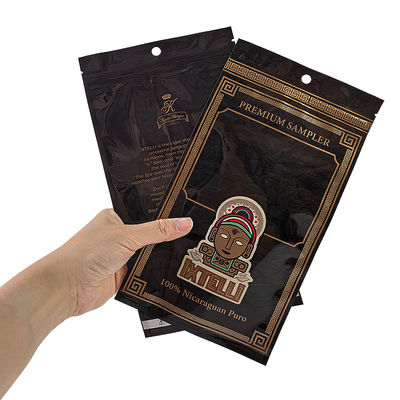 カスタムマイラータバコバッグ 防臭シガーポーチ ジップロックリーフ包装 加湿器 ヒートシール プラスチックフォイル ポータブルシガー加湿器