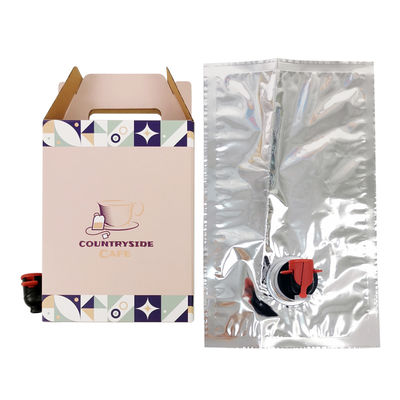 カスタム 2L 3L 5L 一回使用紙紙箱 コーヒー 冷酒汁 箱 配送袋 箱 アセプティック バッグ