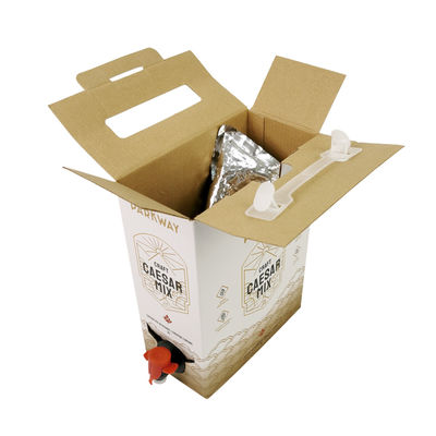 カスタム1L 1.5L 2リットル 3L 5L 96OZ BIBバッグ使い捨てバッグインボックス ティー/ジュース/コーヒー用テイクアウト紙箱パッケージ ディスペンサー付き