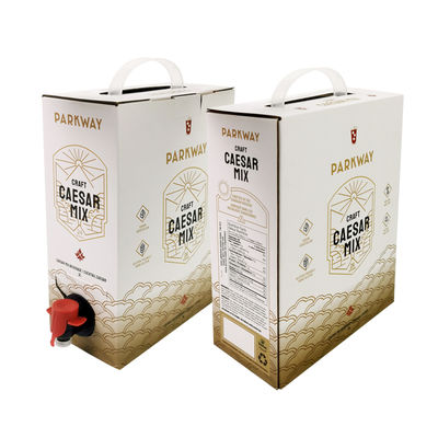 カスタム1L 1.5L 2リットル 3L 5L 96OZ BIBバッグ使い捨てバッグインボックス ティー/ジュース/コーヒー用テイクアウト紙箱パッケージ ディスペンサー付き