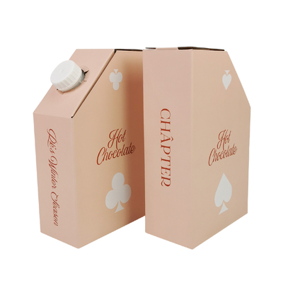 カスタム1L 1.5L 2リットル 3L 5L 96OZ BIBバッグ使い捨てバッグインボックス ティー/ジュース/コーヒー用テイクアウト紙箱パッケージ ディスペンサー付き