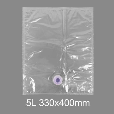 カスタム 透明 BiB 5l プラスチックのタップバッグ 飲料水 ワイン ジュース バッグ ボックス ディスペンサー 蝶弁 Vitop
