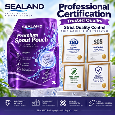 Spout pouches liquid packaging offering customizable sizes shapes and materials suitable for diverse product requirements