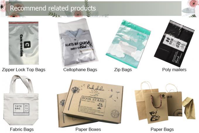 HDPE/LDPEはパッチのハンドルの自身のロゴの注文のプラスチック商品の小売り袋を型抜きしました
