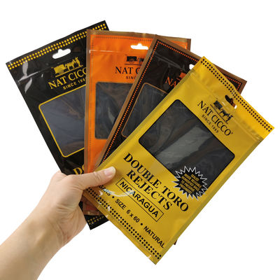 カスタムタバコ包装加湿器 プラスチックポーチ 加湿シガーヒュミドールバッグ 4〜5本の葉巻用 湿度計＆仕切り付き