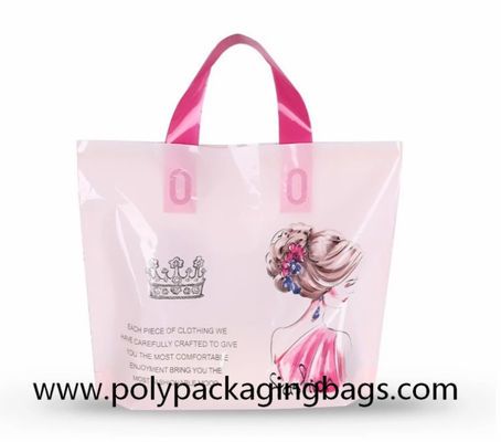 柔らかいループ ハンドルが付いているプラスチック買い物袋100ミクロンの